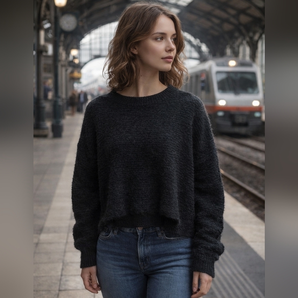Princess Polly Charcoal Knit Sweater